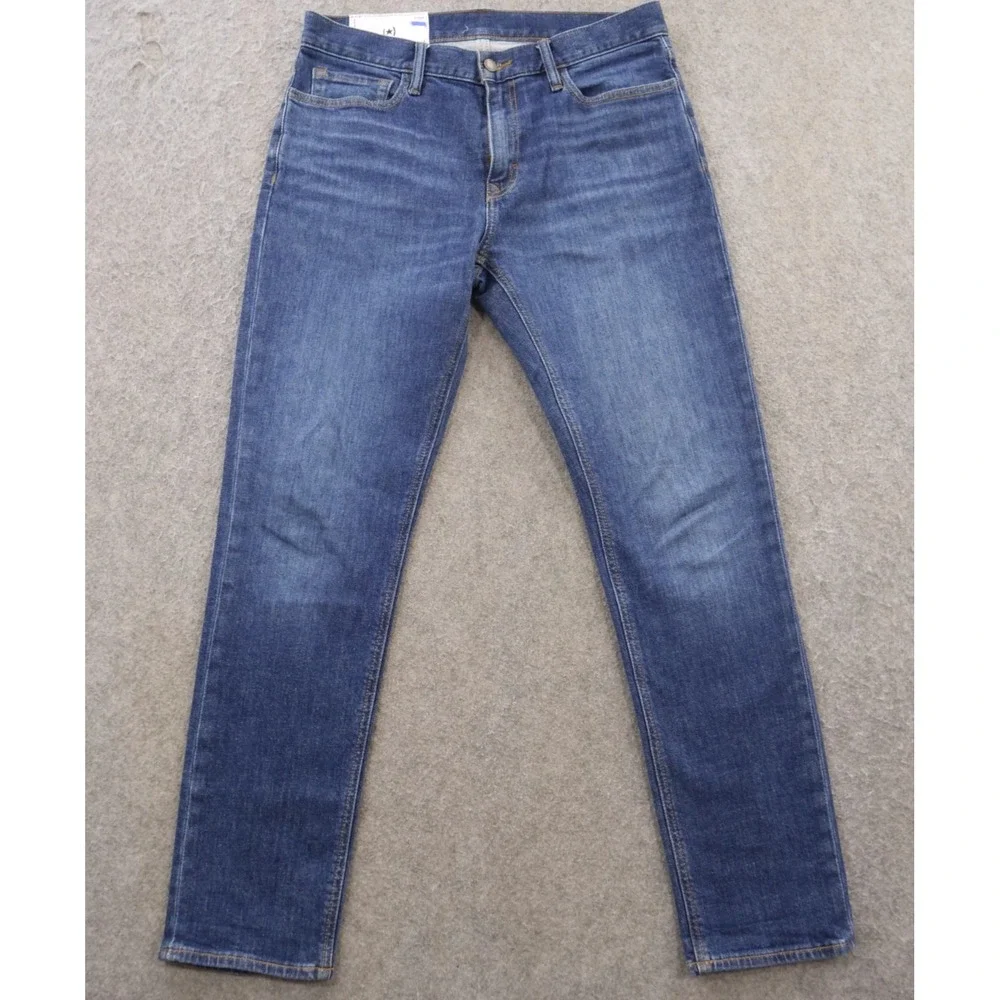Banana Republic Jeans Mens 32 Blue Slim Straight Fit Mid Rise Zip Fly Denim